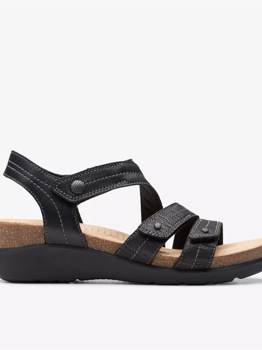 Clarks Comfort Women's Black Strappy Sandals